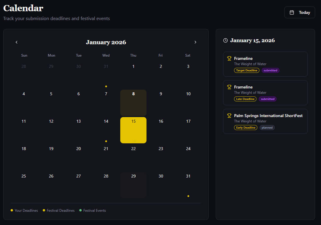 Calendar deadlines